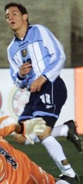 Real Zaragoza striker Luciano Galletti