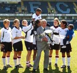 Fulham Ladies celebrating winning the FA Womens Premier League Cup