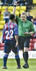 Andy Hall seen here booking someone by the name of Routledge